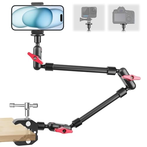 Magic Arm mit Super Clamp 23''/59cm, ZAKVOP Webcam Halterung mit Klemme, 360°Flexibel Magic Arm Clamp mit Flexibel Arm 1/4" 3/8’’ Kugelkopf, Webcam Arm für Kamera, Action Kamera, Smartphones, Webcam Magic Arm mit Super Clamp 23''/59cm, ZAKVOP Webcam Halterung mit Klemme, 360°Flexibel Magic Arm Clamp mit Flexibel Arm 1/4" 3/8’’ Kugelkopf, Webcam Arm für Kamera, Action Kamera, Smartphones, Webcam von ZAKVOP