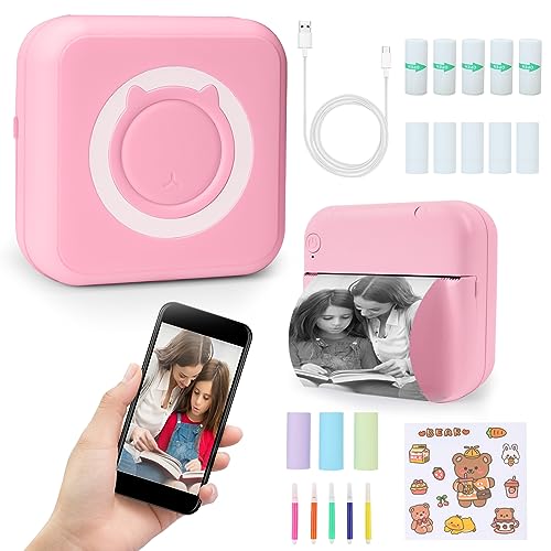 ZAKVOP mini drucker für Smartphone, mini Tragbare Fotodrucker, mini Pocket Printer, Bluetooth thermodrucker für iOS und Android, Aufkleber drucker für Journal, Notizen, Liste, Memo - Rosa ZAKVOP mini drucker für Smartphone, mini Tragbare Fotodrucker, mini Pocket Printer, Bluetooth thermodrucker für iOS und Android, Aufkleber drucker für Journal, Notizen, Liste, Memo - Rosa von ZAKVOP