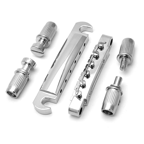 E-Gitarre Obere Und Untere Geteilte Brücke LP-Brücke Feste Brücke Schwarz Gold Chrom gitarrenstege(Silver) von ZALHIN