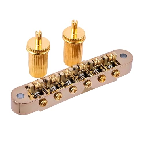 Für LP-Brücke, obere Saitenrolle, Saitenhalter, obere Mutter für E-Gitarre gitarrenstege(Gold) von ZALHIN