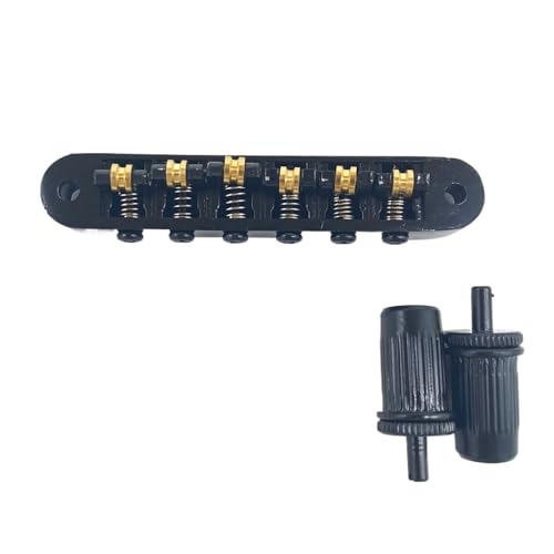 Für LP Kugellager Brücke Elektrische Gitarre Einstellbare Wicklung Rad Saitenhalter Gold Silber Schwarz gitarrenstege(Black) von ZALHIN