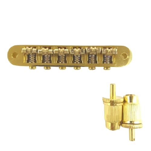Für LP Kugellager Brücke Elektrische Gitarre Einstellbare Wicklung Rad Saitenhalter Gold Silber Schwarz gitarrenstege(Gold) von ZALHIN