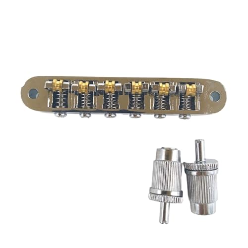 Für LP Kugellager Brücke Elektrische Gitarre Einstellbare Wicklung Rad Saitenhalter Gold Silber Schwarz gitarrenstege(Silver) von ZALHIN