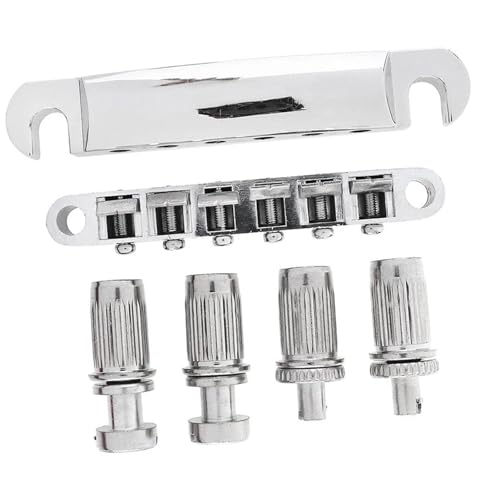 Steg Und Saitenhalter Mit Bolzen-Set Für LP-E-Gitarre Ersatz Silber gitarrenstege von ZALHIN