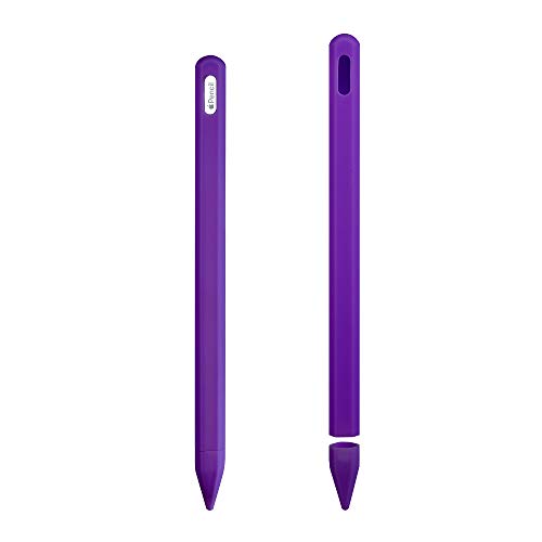 ZALU Schutzhülle für Apple Pencil (2. Generation), Vollschutz aus Silikon, Griff und Spitze Violett violett von ZALUJMUS