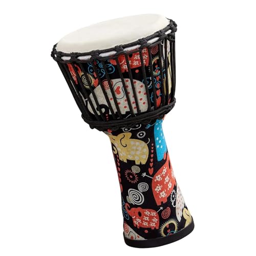 Djembe Trommel 8-Zoll-Trommelkörper Aus ABS-Harz, Tragbare Afrikanische Trommel, Djembe-Handtrommel Mit Bunten Kunstmustern (Color : B) von ZAMASS