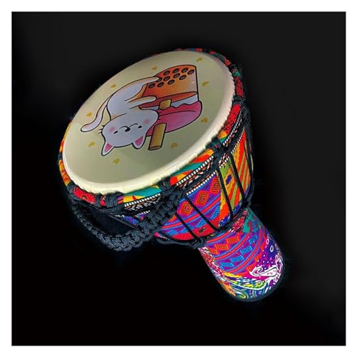 Djembe Trommel Große 10-Zoll-PVC-Körper Afrikanische Trommel Für Erwachsene, Professionelles Afrikanisches Handtrommelinstrument (Color : A) von ZAMASS