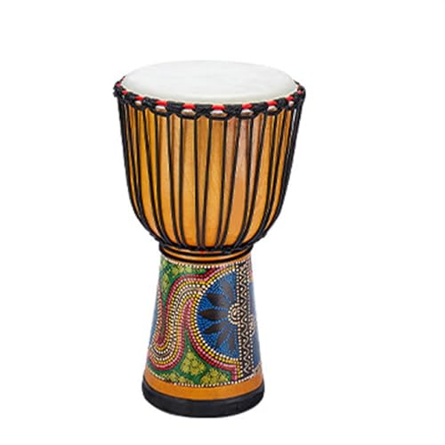 Djembe Trommel Standardmäßige 13-Zoll-afrikanische Trommel Aus Mahagoni-Ziegenleder, Afrikanisches Tamburin-Schlaginstrument (Color : G) von ZAMASS
