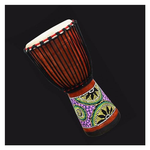 Djembe Trommel Standardmäßiges 12-Zoll-Ganzholz-Tamburin Mit Ausgehöhltem Ziegenleder Und Afrikanischer Trommel (Color : D) von ZAMASS