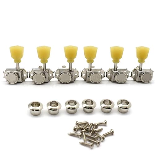 Gitarren Stimmwirbel 3L3R Vintage Style Locking Tuner Tuning Pegs Mechaniken Für LP SG Gitarre Silber Nickel von ZAMASS