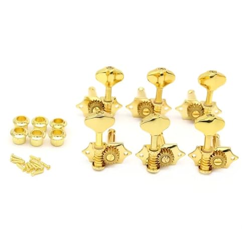 Gitarren Stimmwirbel 6 L 6R 3L3R Vintage Mechaniken Tuner Open Style Stimmwirbel Für ST LP SQ Gitarre(Gold,3L3R) von ZAMASS