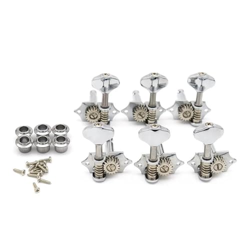 Gitarren Stimmwirbel 6 L 6R 3L3R Vintage Mechaniken Tuner Open Style Stimmwirbel Für ST LP SQ Gitarre(Silver,3L3R) von ZAMASS