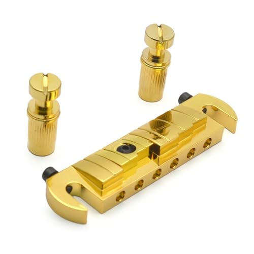 Gitarrensteg 6-saitiger Steg-Saitenhalter Für LP-E-Gitarre(Gold) von ZAMASS