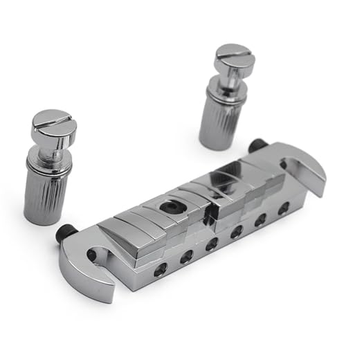 Gitarrensteg 6-saitiger Steg-Saitenhalter Für LP-E-Gitarre(Silver) von ZAMASS