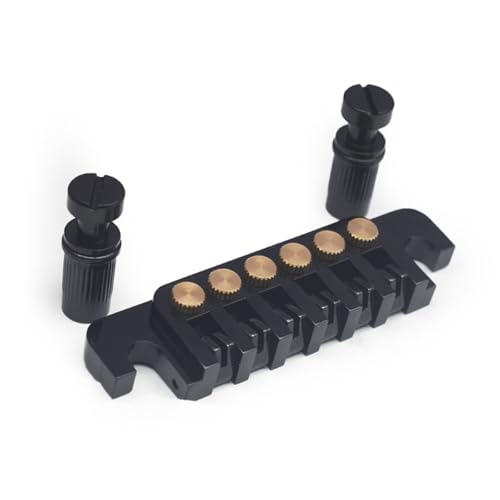 Gitarrensteg Untere Brücke Flip Up String Brücke Für LP Gitarre Messing String Bord(Black) von ZAMASS