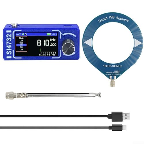 ZAMETTER Taschenradio-Empfänger mit ESP32-S3-Steuerung, tragbare Loop-Antenne, Steuerung, Empfänger, 1 W Lautsprecher, Vollband-Radios Mini SI4732 Radios mit 4,8 cm Farbbildschirm (blau) von ZAMETTER