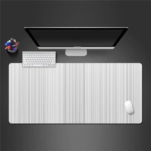 Gaming Mauspad XXL 900x400x3mm Weißer Grauer Streifen Mousepad Große Vernähte Kanten rutschfest Schreibtischunterlage Verbessert Präzision und Geschwindigkei für PC Laptop von ZANHOG