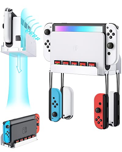 ZAONOOL Wandhalterung für Nintendo Switch und Switch OLED, Wandhalterung Regal Ständer Zubehör mit 5 Spielkartenhaltern und 4 Joy Con Haken, sichere Aufbewahrung der SwitchKonsole, Weiß ZAONOOL Wandhalterung für Nintendo Switch und Switch OLED, Wandhalterung Regal Ständer Zubehör mit 5 Spielkartenhaltern und 4 Joy Con Haken, sichere Aufbewahrung der SwitchKonsole, Weiß von ZAONOOL