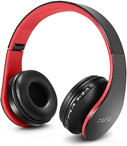ZAPIG Premium Kinderkopfhörer, Bluetooth Kopfhörer für Kinder mit Gehörschutz, Leichte Kinder Kopfhörer mit Faltbare Kopfband, Rot von ZAPIG