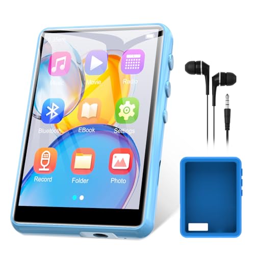 ZAQE 64GB MP3 Player Bluetooth 5.3 Stabil, 2.4" Touchscreen Walkman MP3 Bluetooth Tragbarer, HiFi MP3 Player mit Lautsprecher, FM Radio, Diktiergerät, Inklusive Kopfhörer, Unterstützt bis zu 128GB von ZAQE