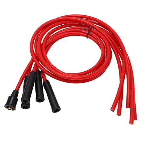 Hochleistungs -Zündkerzenzündungsdraht Rotes Silikon 8mm für 4 Zylinder Carnneutzünddraht 1m Lang von ZASCHMOY