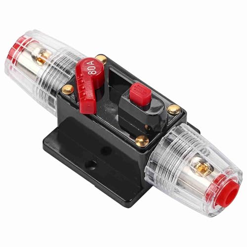 Hochleistungsschalter Reset Sicherungshalter mit Druckknopf-Reset für 12-24-V-Auto- und Bootssysteme in Wasserdicht (80A) von ZASCHMOY