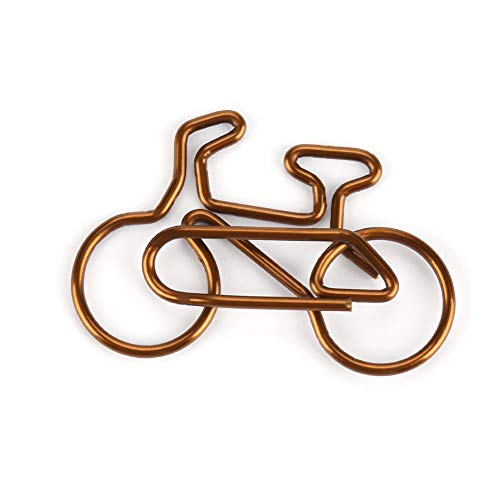 Langlebige Metallfahrradformpapierklammern Set Kaffeefarbe | Fun Lesezeichen Office School Briefpapierclips | 20pcs Einzigartiges Design für Bequeme Organisation von ZASCHMOY