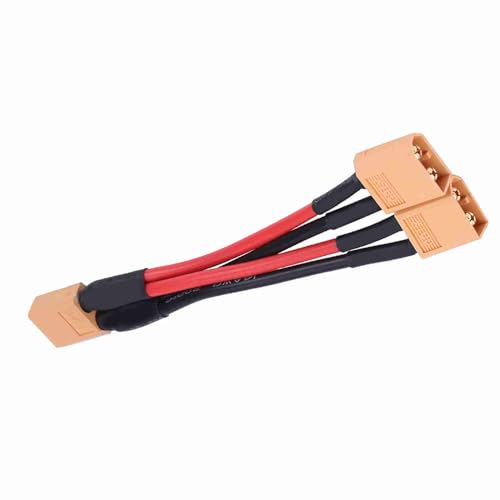 ZASCHMOY XT60 Parallel Battery Pack Connector Adapter 14AWG -Kabel für RC Lipo, 1 Frauen Bis 2 Männliche Stecker für Ein Effizientes Schnelles Lade- und Strommanagement (1 weiblich und 2 männlich) von ZASCHMOY