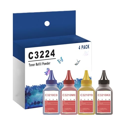 C3224dw Toner Refill Pulver Kompatibel Für Lexmark C3210K0 C3210C0 C3210M0 C3210Y0 Funktioniert Mit C3224dw C3326dw C3426dw MC3224i MC3326i MC3426i Drucker,BK/C/M/Y-4 Pack von ZAVEIL