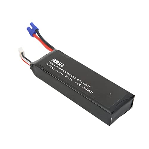 ZAWELIYO 2700 MAh 7,4 V Lipo-Akku Schwarz 10C mit EC2-Stecker Drohnen-Lipo-Akku Zur Reparatur, Geeignet für H501S-Drohne von ZAWELIYO