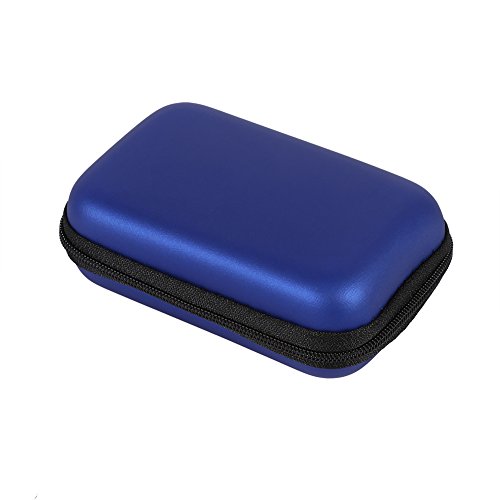 ZAWELIYO 5 Farben Mini-Aufbewahrungstasche, Tasche Case, Tragbare Hülle für Kopfhörer, U-Disk, Datenkabel-Organizer, Wasserdicht, Stoßfest, Hell, Schön, Büro, Reisen (Dunkelblau) von ZAWELIYO