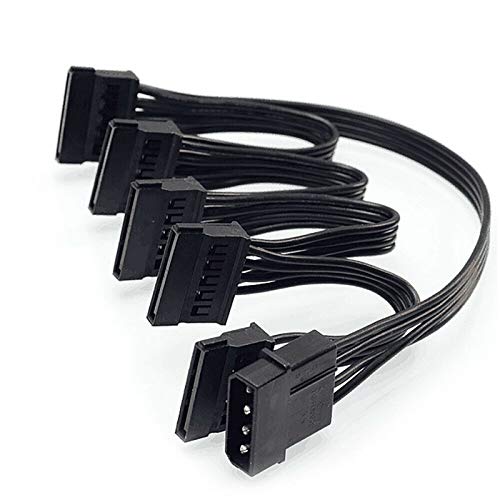 ZAYRAY 4 Pin IDE zu 5 Port Netzteil Kabel 4Pin Molex zu Multi SATA Port 18AWG Kabel Netz Kabel für Platte HDD SSD PC von ZAYRAY