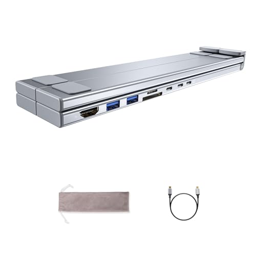 ZBIianxer Faltbare Aluminium Laptop Standpunkte Mit 8 Expansionsanschluss Einschließlich 4K Und PD100W Ladefähigkeit von ZBIianxer