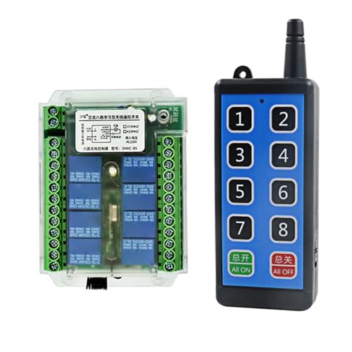 ZBIianxer Switches DC8-86V / AC110-275V 8Ch Relays Empfängermodul + 8 Botton Fernbedienungen Für Garage ZBIianxer Switches DC8-86V / AC110-275V 8Ch Relays Empfängermodul + 8 Botton Fernbedienungen Für Garage von ZBIianxer