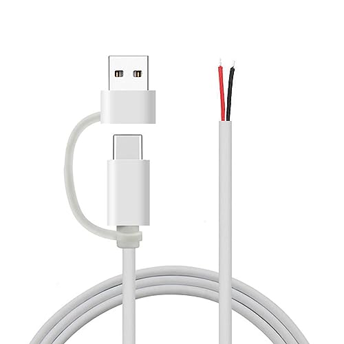 ZBIianxer USB C Zu 2Pin Draht Offenes Ende Kabel 5V/2A USB Typ C Stecker 2Pin Pigtail Power Draht Ersatz Kabel Für LED Licht ZBIianxer USB C Zu 2Pin Draht Offenes Ende Kabel 5V/2A USB Typ C Stecker 2Pin Pigtail Power Draht Ersatz Kabel Für LED Licht von ZBIianxer