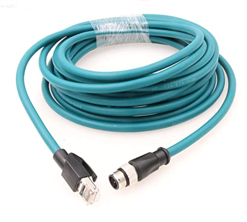 M12 4-poliger D-codierter Stecker auf RJ45 Cat5e Ethernet-Kabel, wasserdicht, industrielle Bereiche, kabelgebundene Maschinensensensor, Kamera (15 m) von ZBLZGP