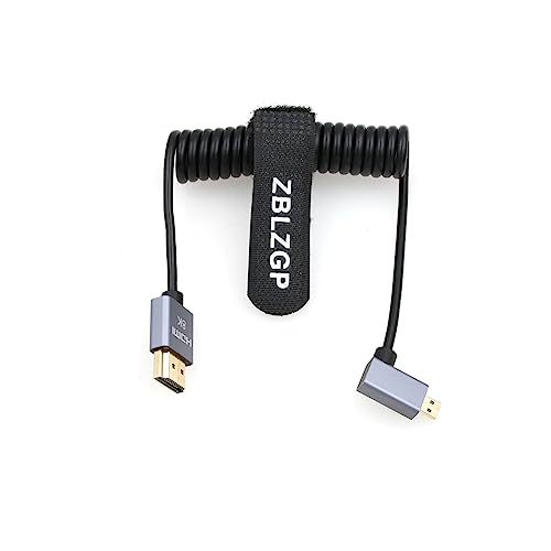 ZBLZGP 8K HDMI Kabel HDMI 2.1 HDMI Kabel für Xbox Serries X PS5 PS4 Chromebook Laptops 60Hz HDMI Splitter Kabel Digital Kabel (Micro HDMI, links gebogen, gewickelt) von ZBLZGP
