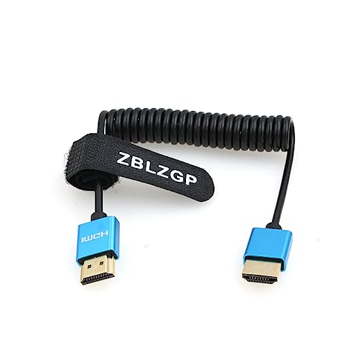 ZBLZGP 8K HDMI auf HDMI 2.1 Spiralkabel High Speed Stecker für PS4 PS5 RTX 3080 eARC HDR Videokabel PC Laptop TV Box (HDMI zu HDMI) von ZBLZGP