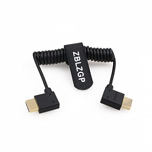 ZBLZGP HDMI auf HDMI Spiralkabel High Speed Ethernet für Portkeys BM5 Monitor, Laptop, Computer, Kamera, Monitor... (Spiralkabel, rechts HDMI-links HDMI) von ZBLZGP