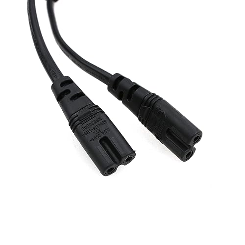 ZBLZGP IEC320 C8 auf 2X C7 Y Splitter AC Stromkabel,IEC Abbildung 8 männlich auf 2 weiblich Power Splitter Kabel,1 in 2 Out AC Stromkabel,für Monitore Lautsprecher (10pack,C8-2x C7,Gerade) von ZBLZGP