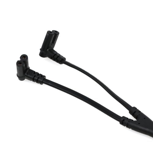 ZBLZGP IEC320 C8 auf 2X C7 Y Splitter AC Stromkabel,IEC Abbildung 8 männlich auf 2 weiblich Power Splitter Kabel,1 in 2 Out AC Stromkabel,für Monitore Lautsprecher (2pack,C8-2x C7,Abwärtswinkel) von ZBLZGP