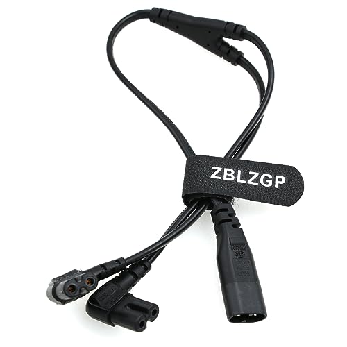 ZBLZGP IEC320 C8 auf 2X C7 Y Splitter AC Stromkabel,IEC Abbildung 8 männlich auf 2 weiblich Power Splitter Kabel,1 in 2 Out AC Stromkabel,für Monitore Lautsprecher (2pack,C8-2x C7,Rechter Winkel) von ZBLZGP
