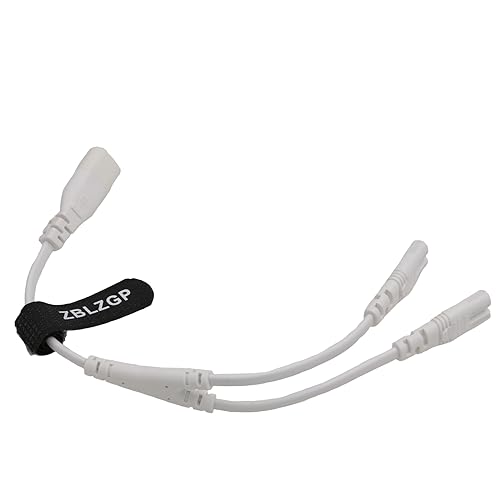 ZBLZGP IEC320 C8 auf 2X C7 Y Splitter AC Stromkabel,IEC Abbildung 8 männlich auf 2 weiblich Power Splitter Kabel,1 in 2 Out AC Stromkabel,für Monitore Lautsprecher (2pack,C8-2x C7,Weiß) von ZBLZGP