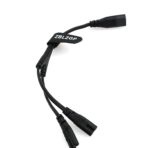 ZBLZGP IEC320 C8 auf 2X C7 Y Splitter AC Stromkabel,IEC Abbildung 8 männlich auf 2 weiblich Power Splitter Kabel,1 in 2 Out AC Stromkabel,für Monitore Lautsprecher (5pack,C8-2x C7,Gerade) von ZBLZGP