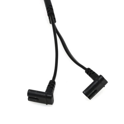 ZBLZGP IEC320 C8 auf 2X C7 Y Splitter AC Stromkabel,IEC Abbildung 8 männlich auf 2 weiblich Power Splitter Kabel,1 in 2 Out AC Stromkabel,für Monitore Lautsprecher (C8-2x C7,Abwärtswinkel) von ZBLZGP