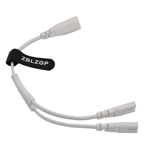 ZBLZGP IEC320 C8 auf 2X C7 Y Splitter AC Stromkabel,IEC Abbildung 8 männlich auf 2 weiblich Power Splitter Kabel,1 in 2 Out AC Stromkabel,für Monitore Lautsprecher (C8-2x C7,Weiß) von ZBLZGP