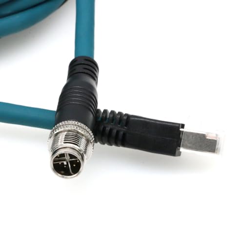 ZBLZGP M12 Gigabit High Flex Cat7e Industrielles Ethernet-Kabel, 8-poliger X-Code-Stecker auf RJ45-Netzwerk, geschirmt, Schnellanschluss für Industriekamera, 5 m von ZBLZGP