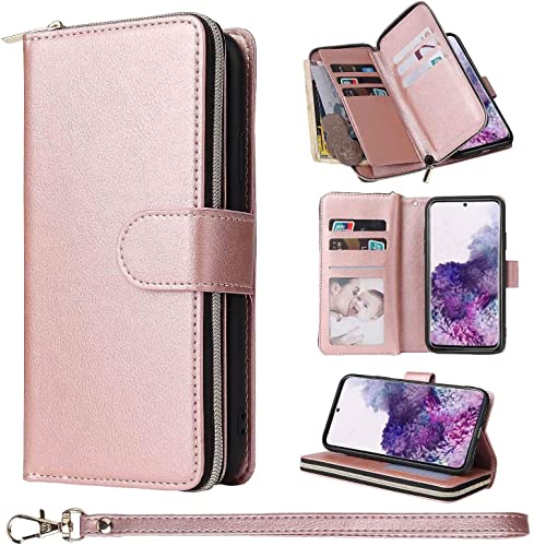 ZCDAYE Hülle für Samsung Galaxy A13 Handyhülle Geldbörse, PU Leder Samsung Galaxy A13 Handytasche Schutzhülle mit 9 Kartenschlitzen für Samsung A13 5G, Rosa von ZCDAYE