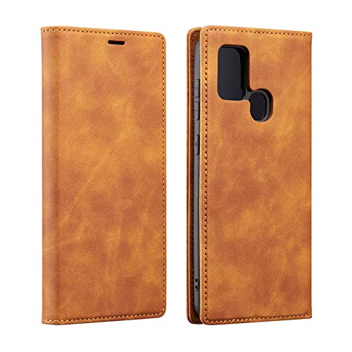 ZCDAYE Hülle für Samsung Galaxy A21S,Handyhülle Premium PU Leder [Ständer] [Kartenfach][Magnetische Adsorption] Weiche TPU Flip Case Handytasche für Samsung Galaxy A21S-Braun von ZCDAYE