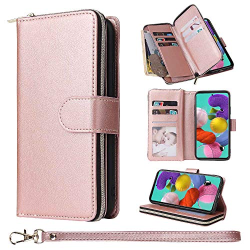 ZCDAYE Hülle für Samsung Galaxy A33 Handyhülle Geldbörse, PU Leder Samsung Galaxy A33 Handytasche Schutzhülle mit 9 Kartenschlitzen für Samsung A33 5G, Rosa von ZCDAYE